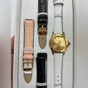 Invicta 14805 Angel Gold Dial White Leather Strap Women's Watch